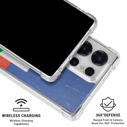 Haitian Flag Distressed Galaxy S25 Ultra Clear Case